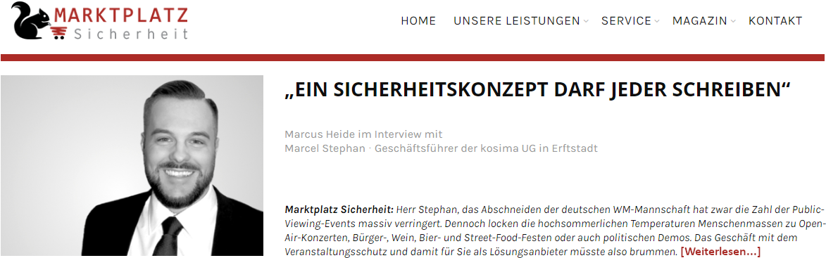 Marcel Stephan im Interview mit Marktplatz Sicherheit